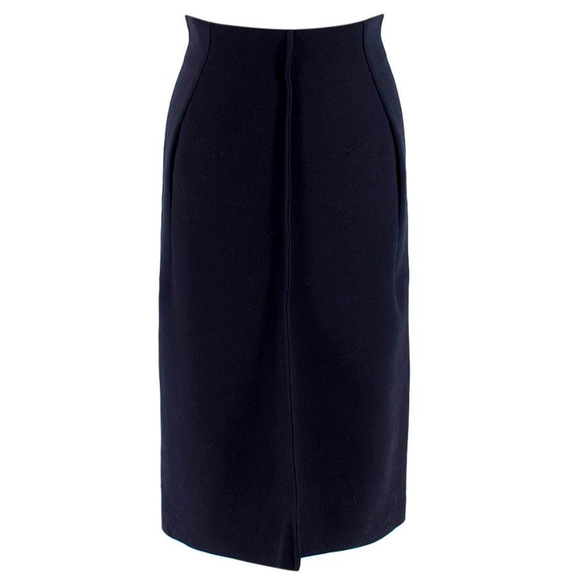 Jil Sander Navy Structured A-Line Skirt - Size US2 For Sale