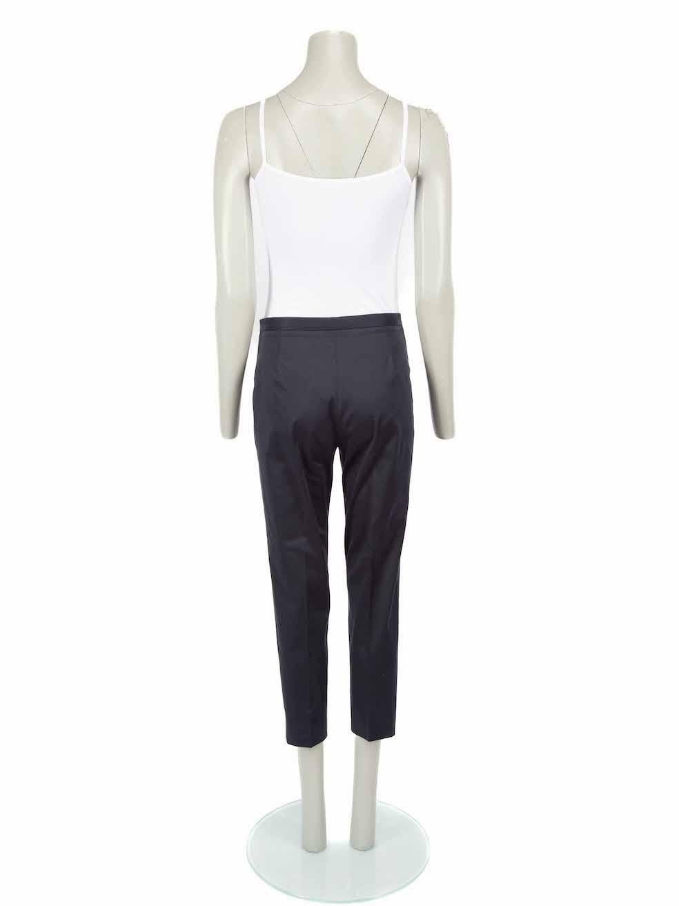Jil Sander Navy Tailored Cropped Trousers Size M In Good Condition For Sale In London, GB