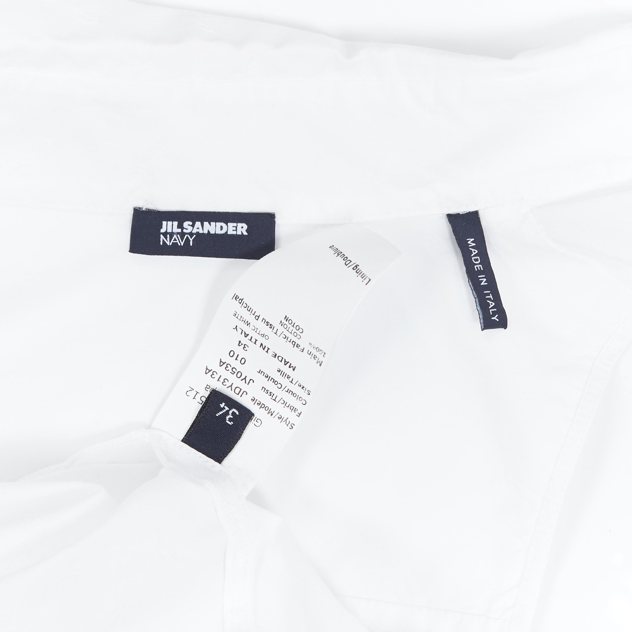 JIL SANDER NAVY white cotton sailor anchor embroidered sleeveless shirt  FR34 XS 5