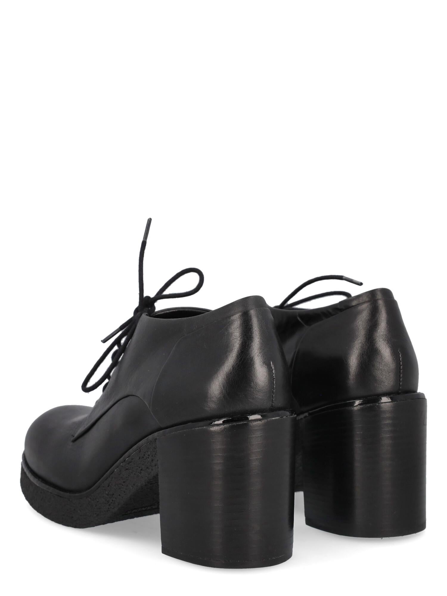 Jil Sander Navy  Women   Lace-up  Black Leather EU 38 In Good Condition For Sale In Milan, IT