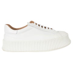 JIL SANDER Neve white VULCANIZED LEATHER Sneakers Shoes 38
