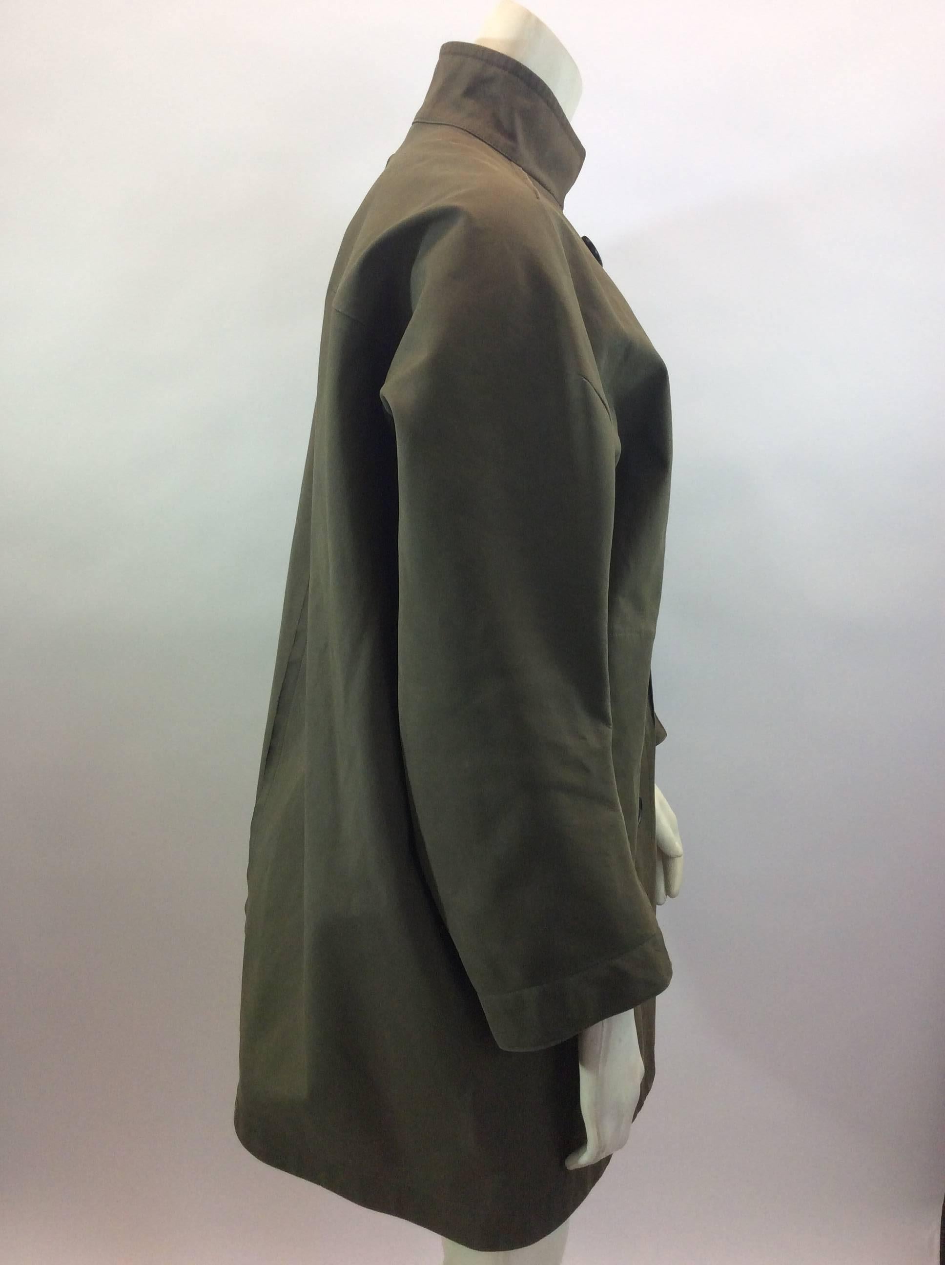 Jil Sander Olive Coat In Excellent Condition For Sale In Narberth, PA