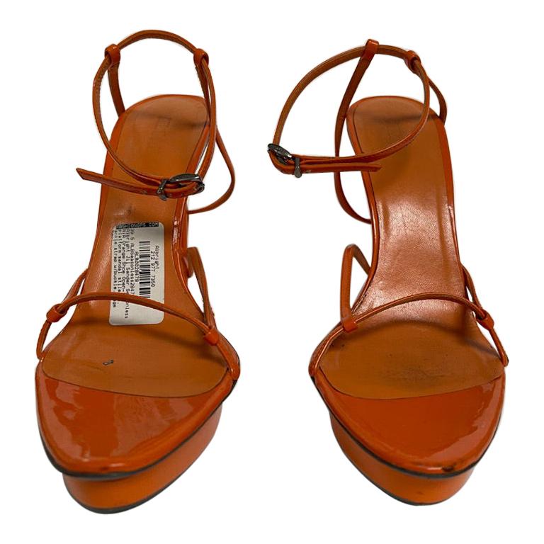 Jil Sander orange geometric heel For Sale at 1stDibs | geometric heels