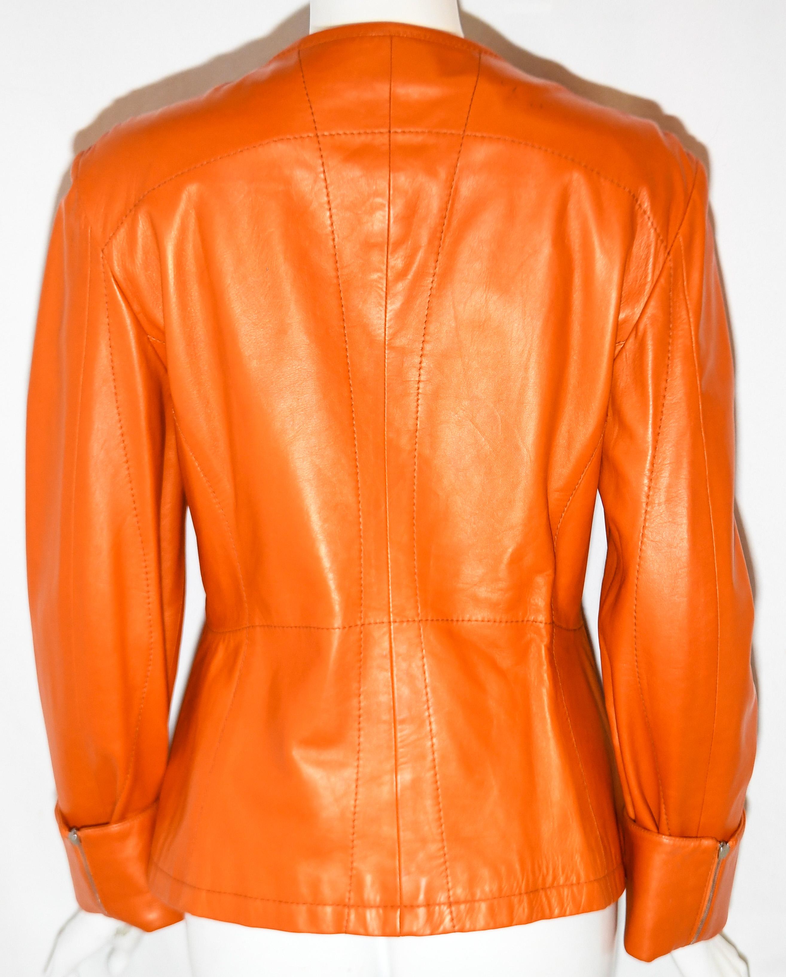 orange leather jacket