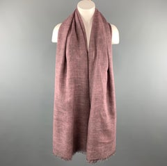 JIL SANDER Oversized Purple Cashmere / Silk Fringe Scarf