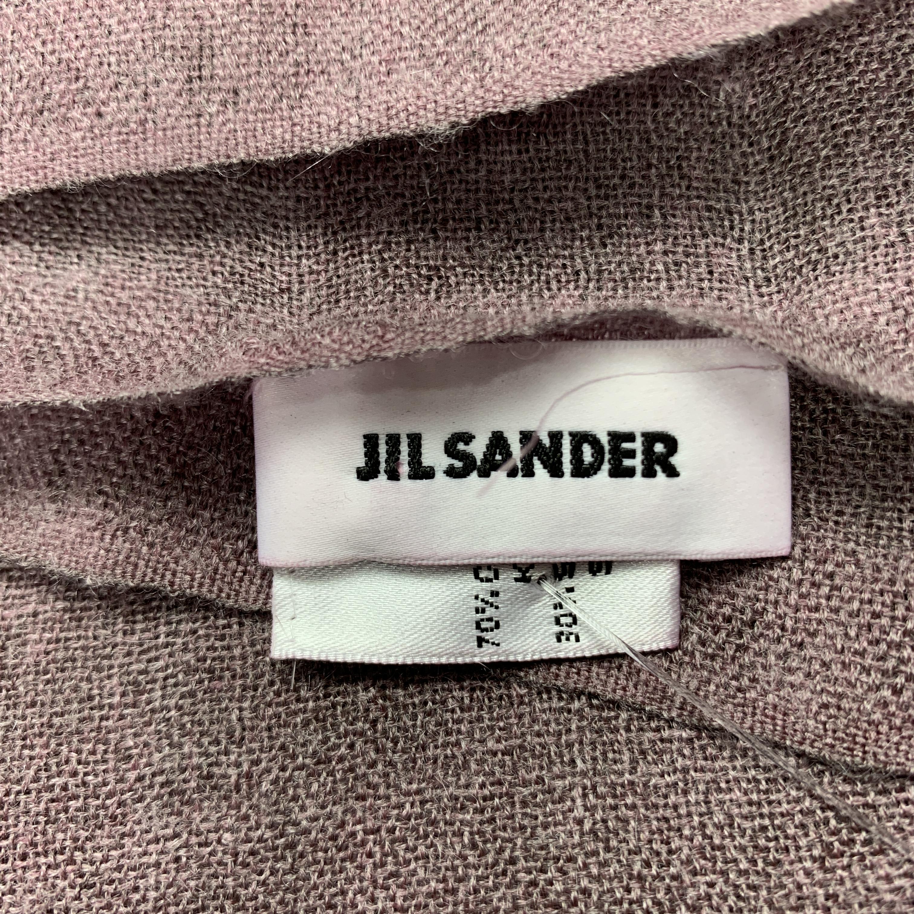 JIL SANDER Oversized Purple Cashmere / Silk Fringe Scarf 1