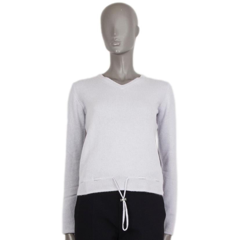 Jil Sander Wolle Pullover mit Kordelzug in Weiß Damen Bekleidung Pullover und Strickwaren Pullover 