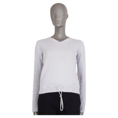 JIL SANDER pastel lilac cashmere DRAWSTRING V-NECK Sweater 38 M