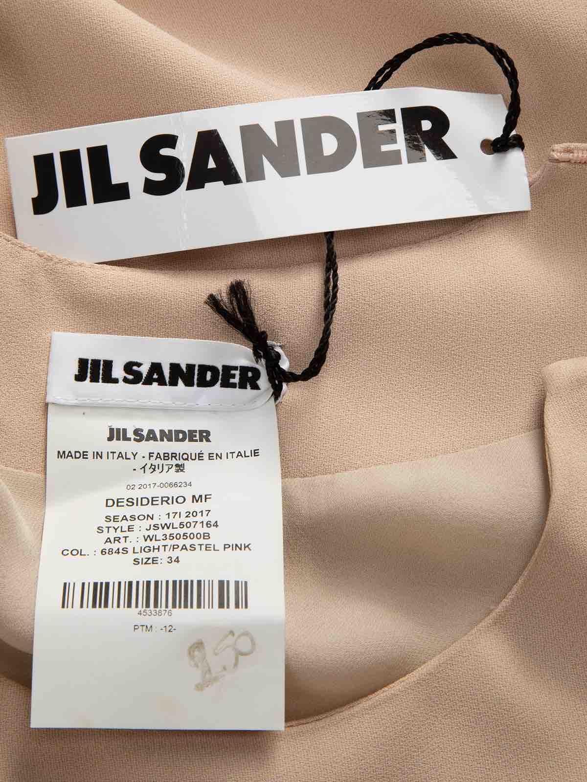 Jil Sander Robe en soie à manches longues couleur pastel Taille XS Pour femmes en vente