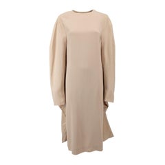 Jil Sander Pastel Nude Long Sleeve Silk Dress Size XS