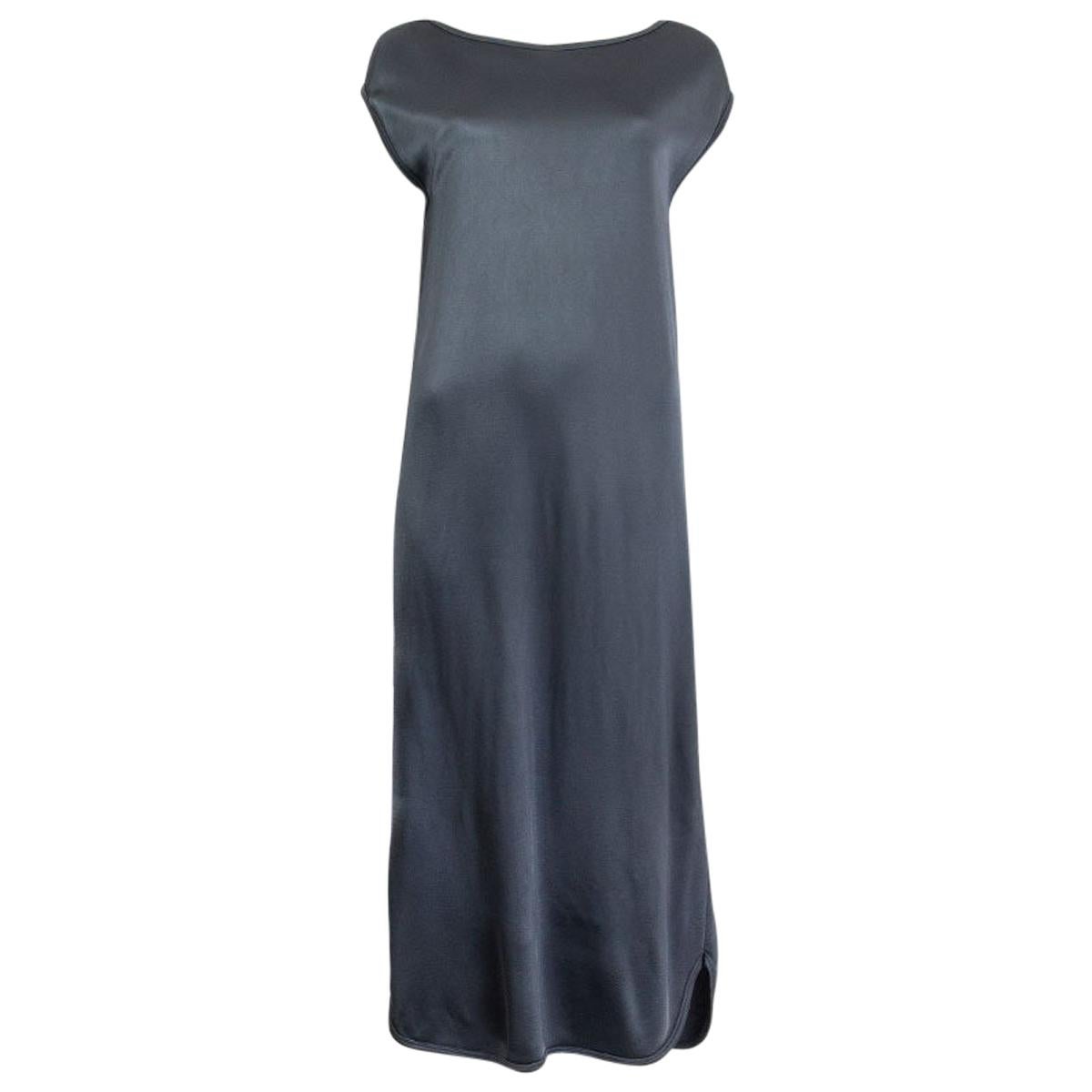 JIL SANDER pigeon blue viscose Cap Sleeve Midi Dress S For Sale