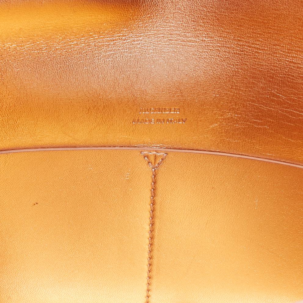 JIL SANDER pink grey smooth leather loop through envelope long clutch bag For Sale 6