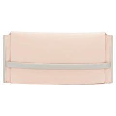 JIL SANDER pink grey smooth leather loop through envelope long clutch bag
