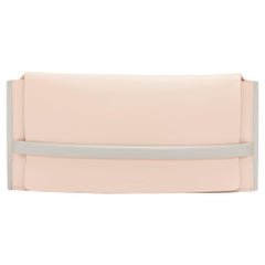 JIL SANDER rosa grigio, pelle liscia con passante e busta lunga, pochette