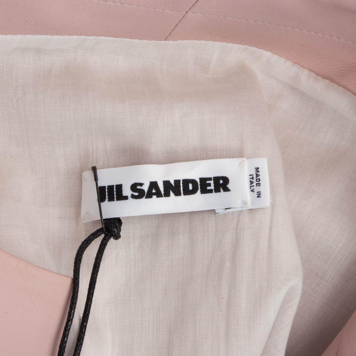 JIL SANDER pink LEATHER MINI Dress 40 L For Sale 1