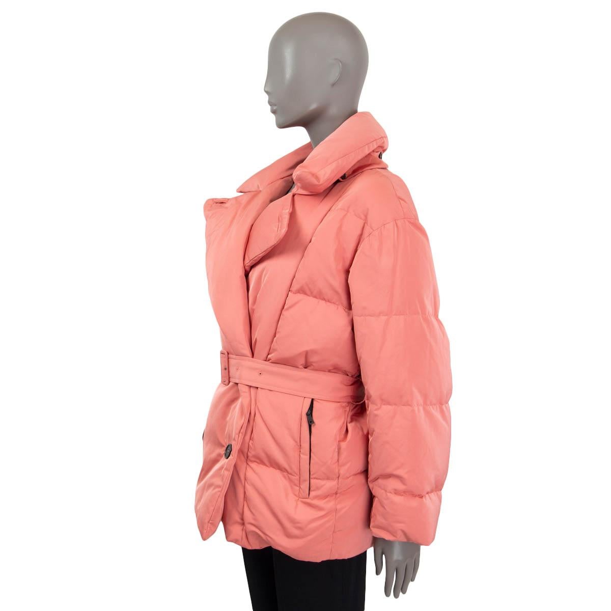 Pink JIL SANDER pink polyester DOUBLE BREASTED DOWN Jacket 32 XXS For Sale