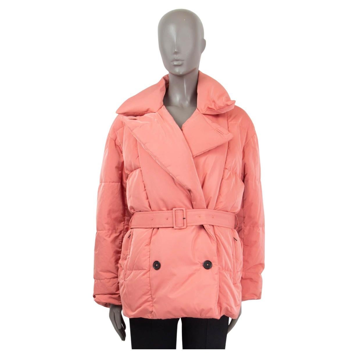 JIL SANDER pink polyester DOUBLE BREASTED DOWN Jacket 32 XXS For Sale