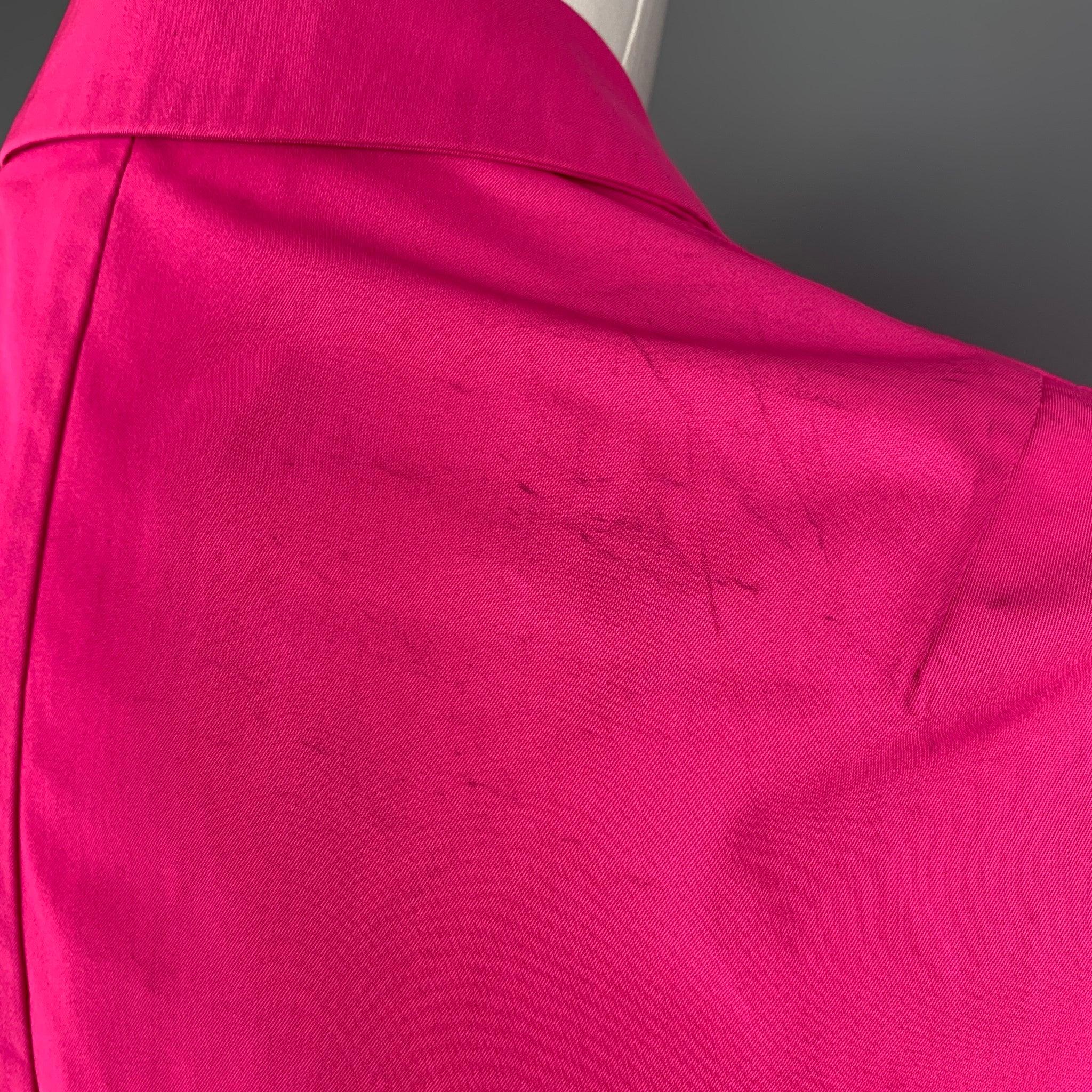 Women's JIL SANDER Pink Polyester Solid Notch Lapel Size M Jacket For Sale