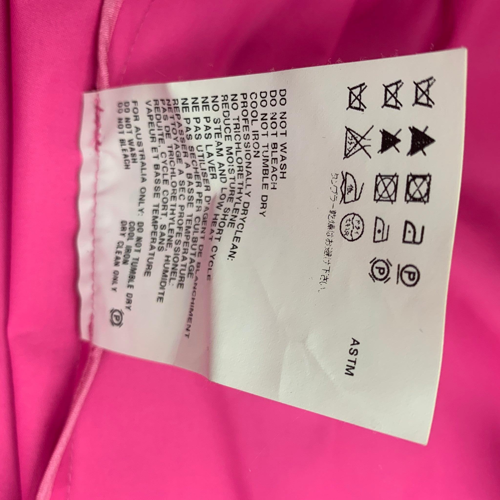 JIL SANDER Pink Polyester Solid Notch Lapel Size M Jacket For Sale 3