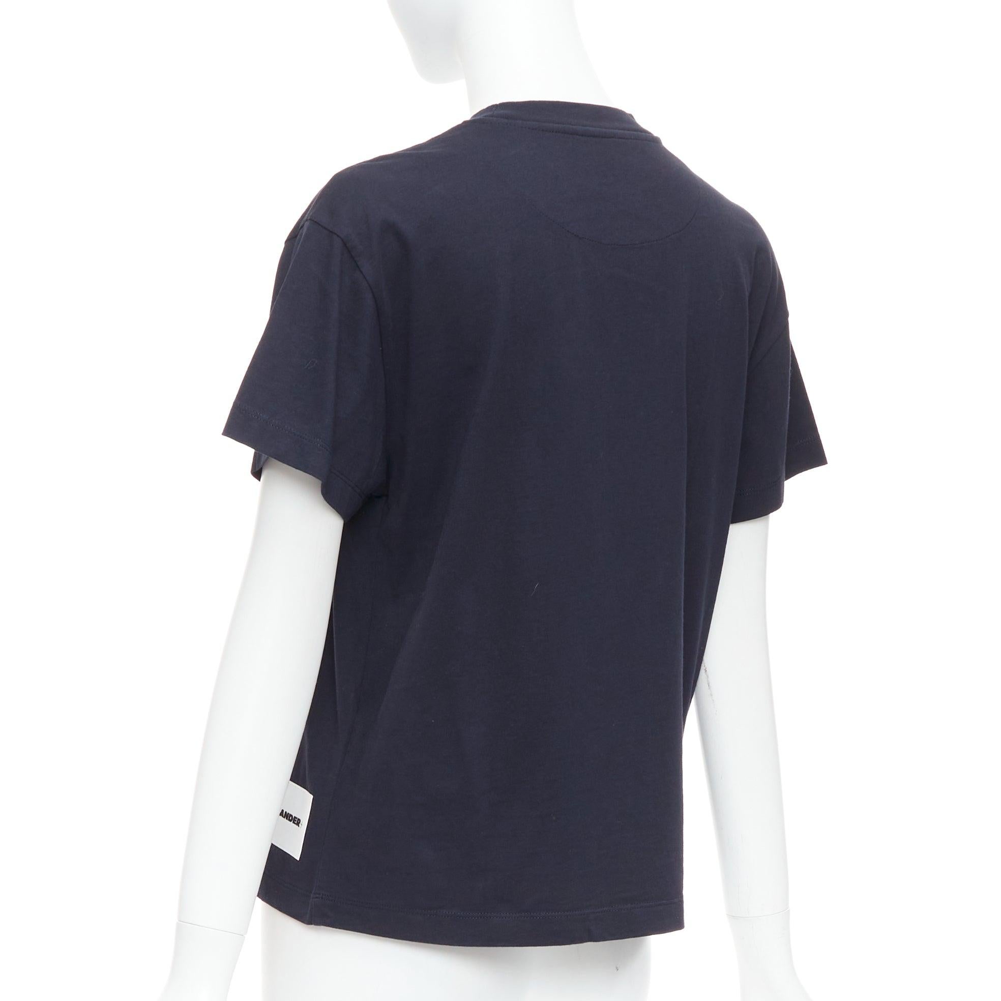 JIL SANDER PLUS black 100% cotton crew neck logo tshirt set of 3 XS For Sale 1