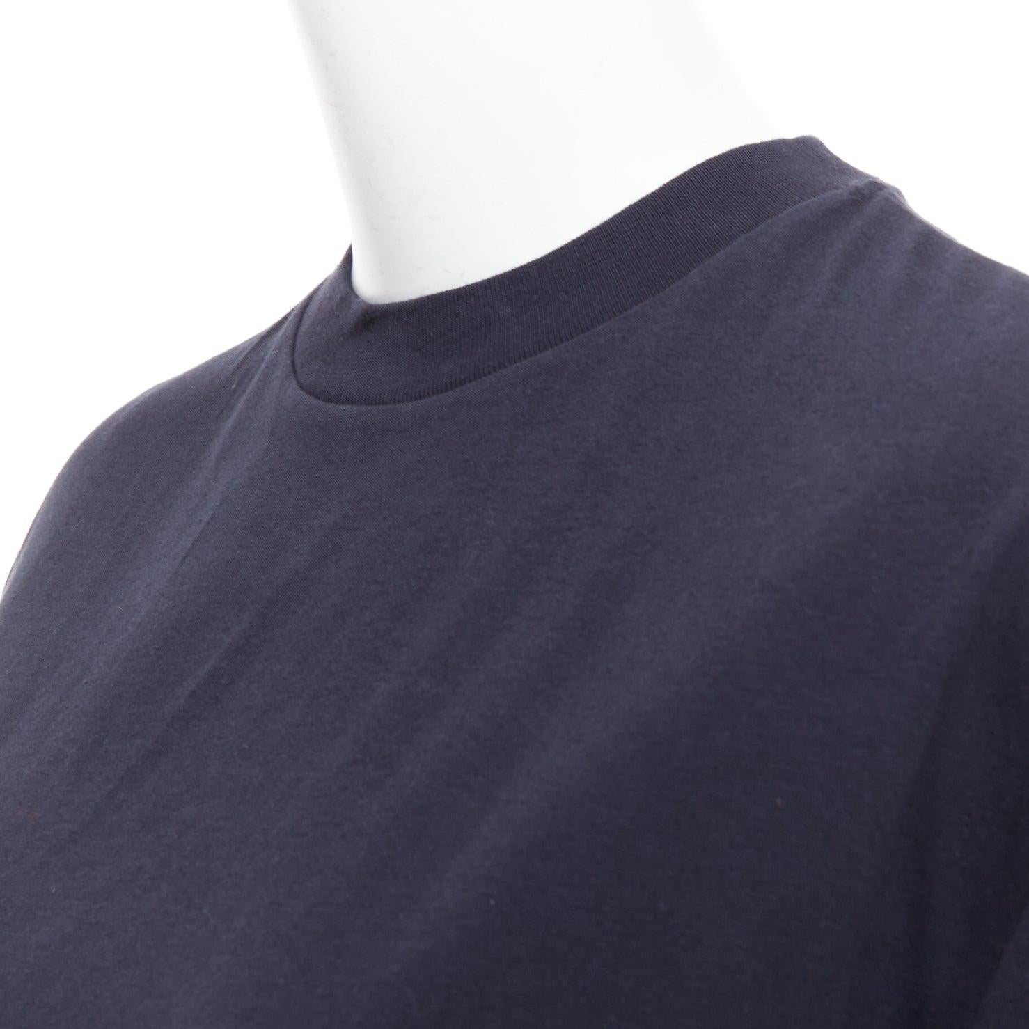 JIL SANDER PLUS black 100% cotton crew neck logo tshirt set of 3 XS For Sale 2
