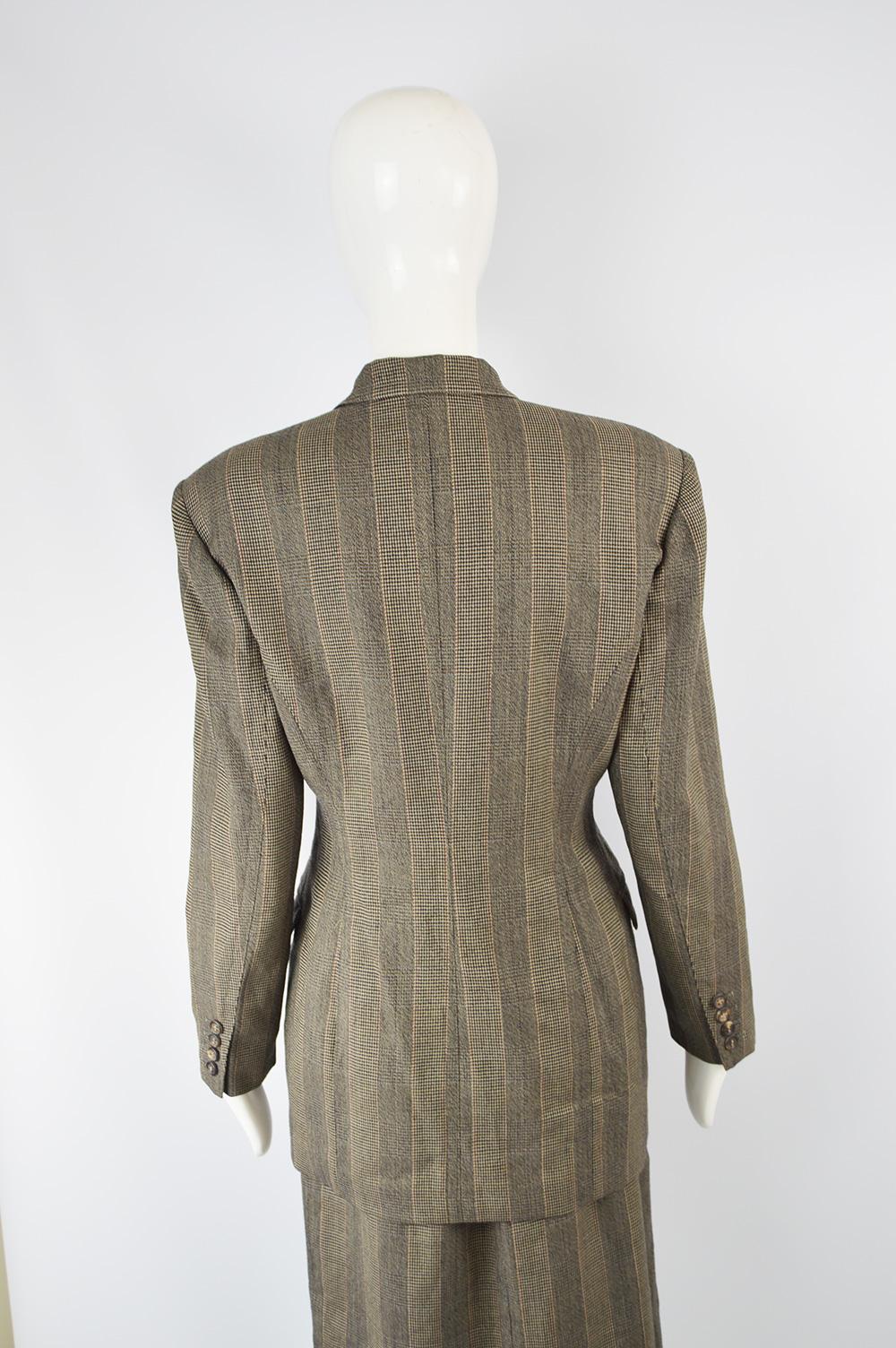 Jil Sander Pure Wool Double Breasted Tailored Women's Vintage Skirt Suit , 1990s 1