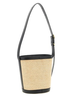 Jil Sander Raffia and Leather Shoulder Bag — Beige