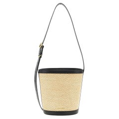 Jil Sander Raffia and Leather Shoulder Bag — Beige