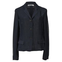 Blazer de Jil Sander con borde sin rematar y corte de una sola fila de botones, en viscosa azul marino