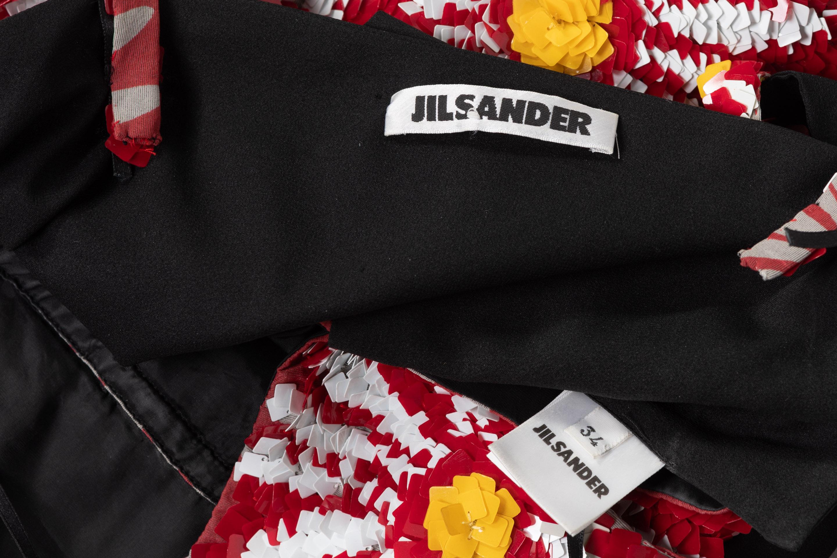 Jil Sander Red Sequin Semi-Backless Top, 1990s 4