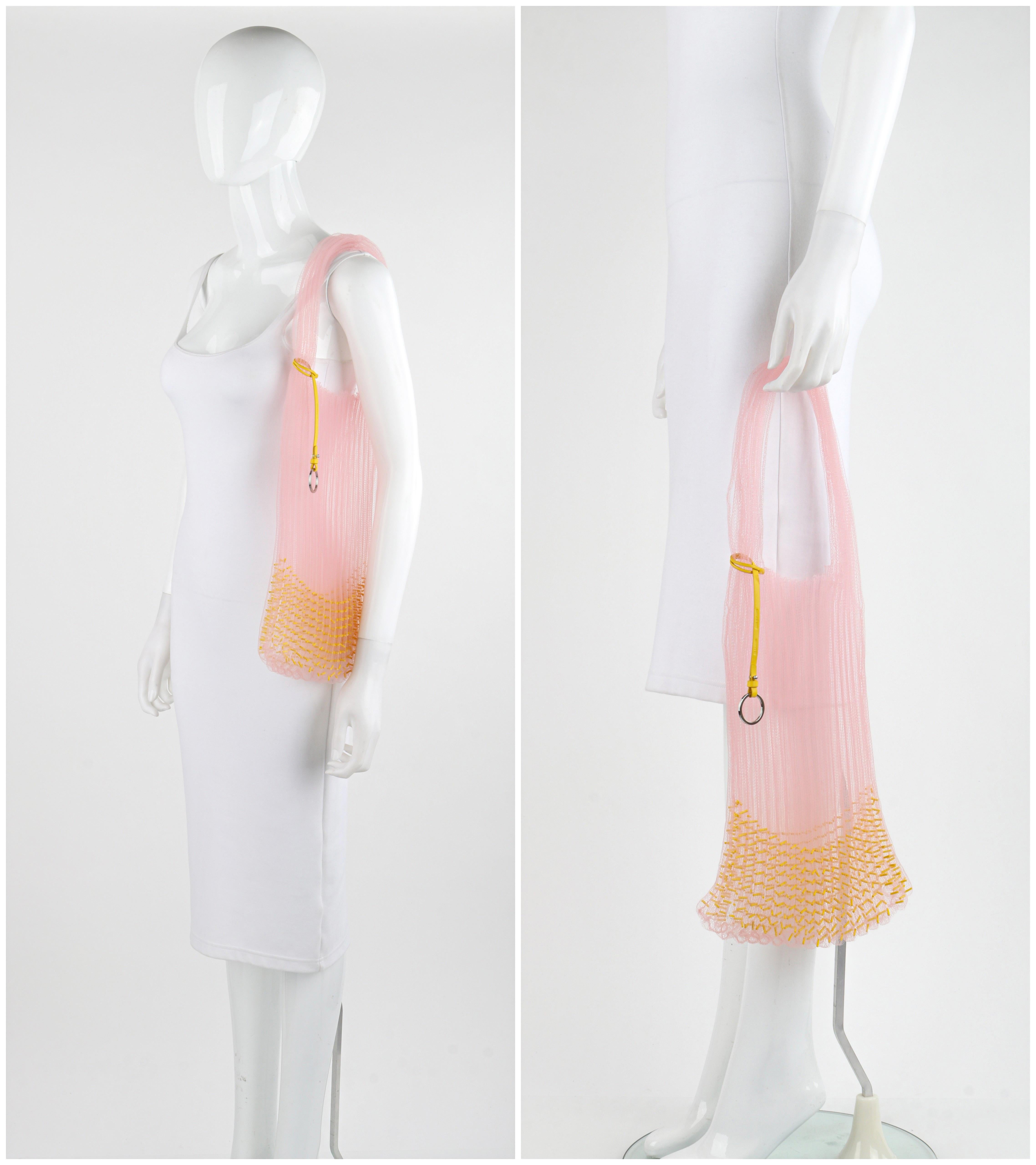 JIL SANDER RESORT 2019 Pink Yellow Mesh Net Beaded Open Large Market Tote Bag

Brand / Manufacturer: Jil Sander
Collection: Resort 2019
Designer: Luke and Lucie Meier
Style: Market Tote Bag
Color(s): Pink, Yellow, Silver (hardware)
Lined: