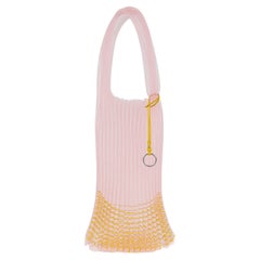 Used JIL SANDER Resort 2019 Pink Yellow Mesh Net Beaded Open Large Market Tote Bag