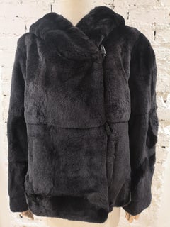Jil Sander rex rabbit Black fur
