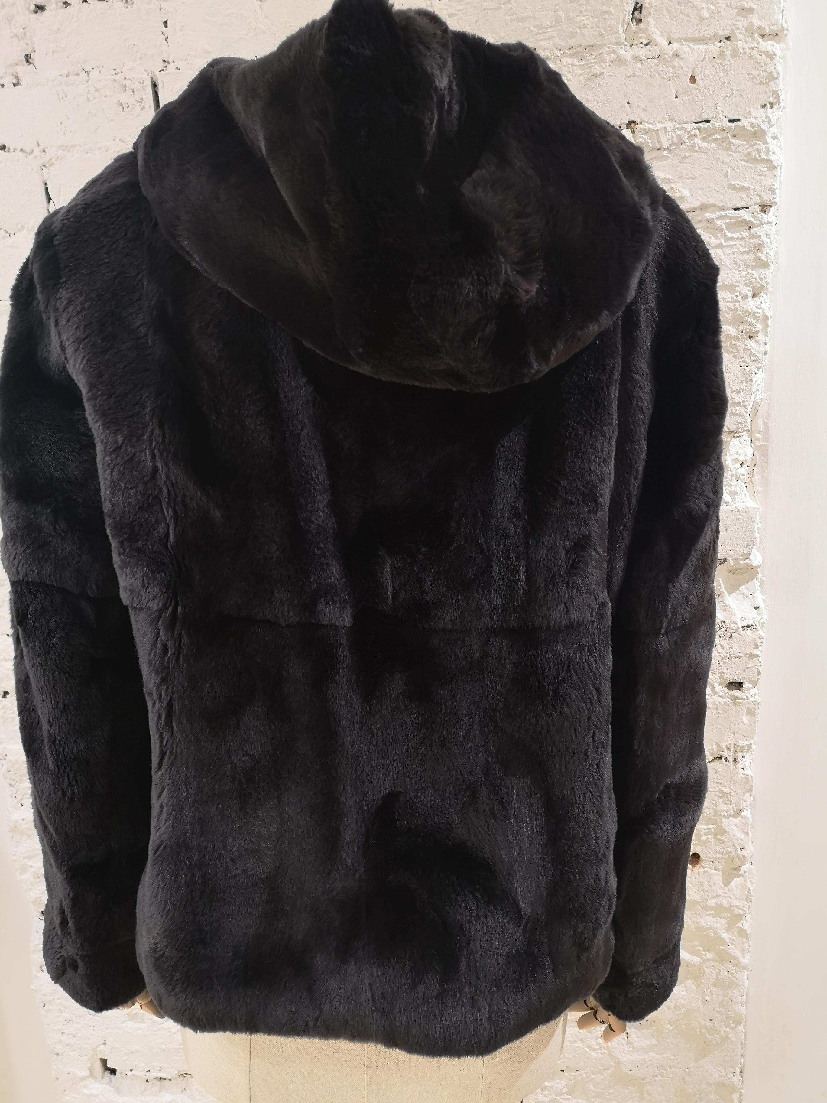 Jil Sander rex rabbit Black fur For Sale 2