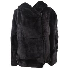 Jil Sander Rex-Kaninchen, schwarzes Fell