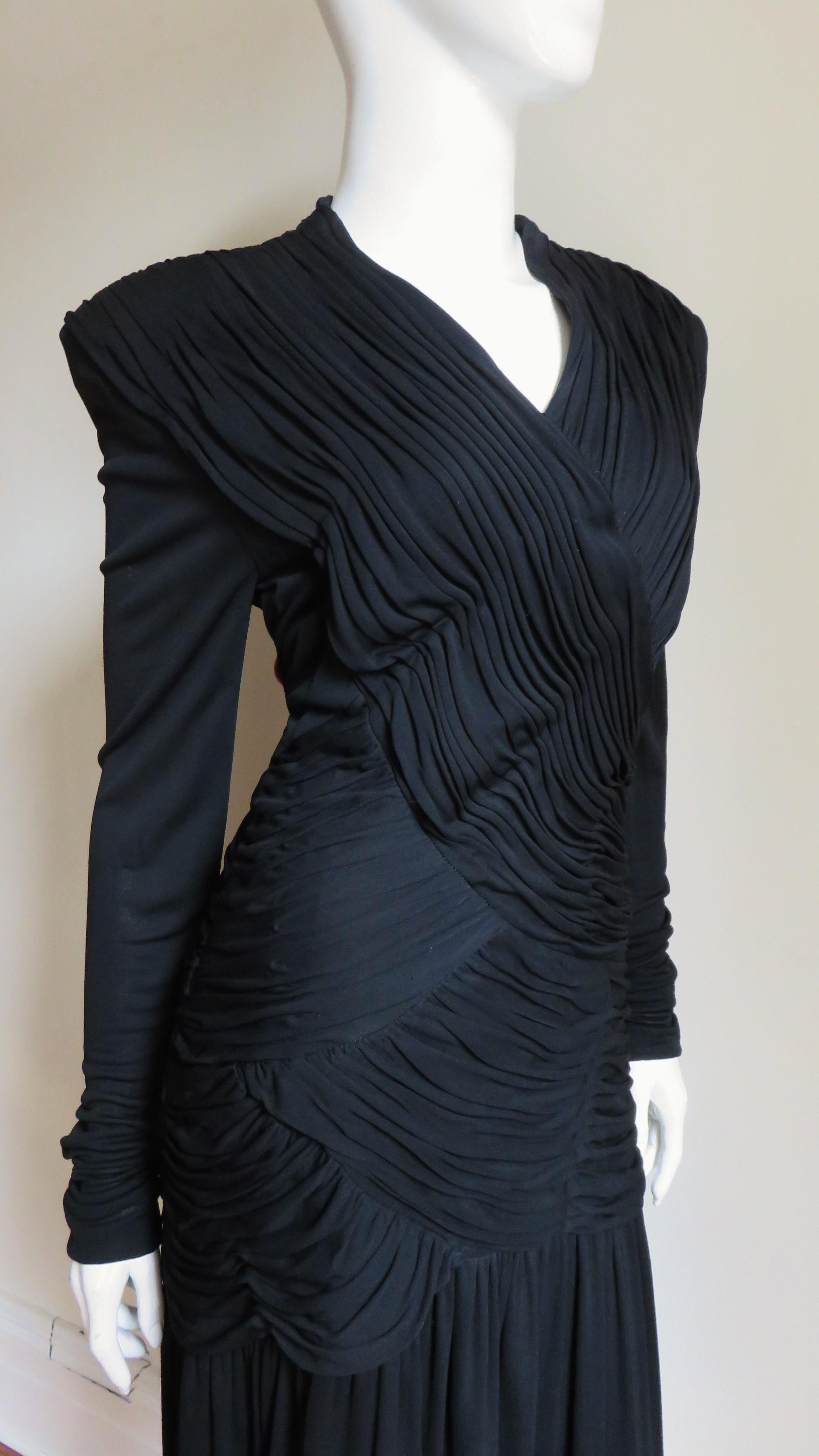 Vestido de seda acanalado Jil Sander en venta 2