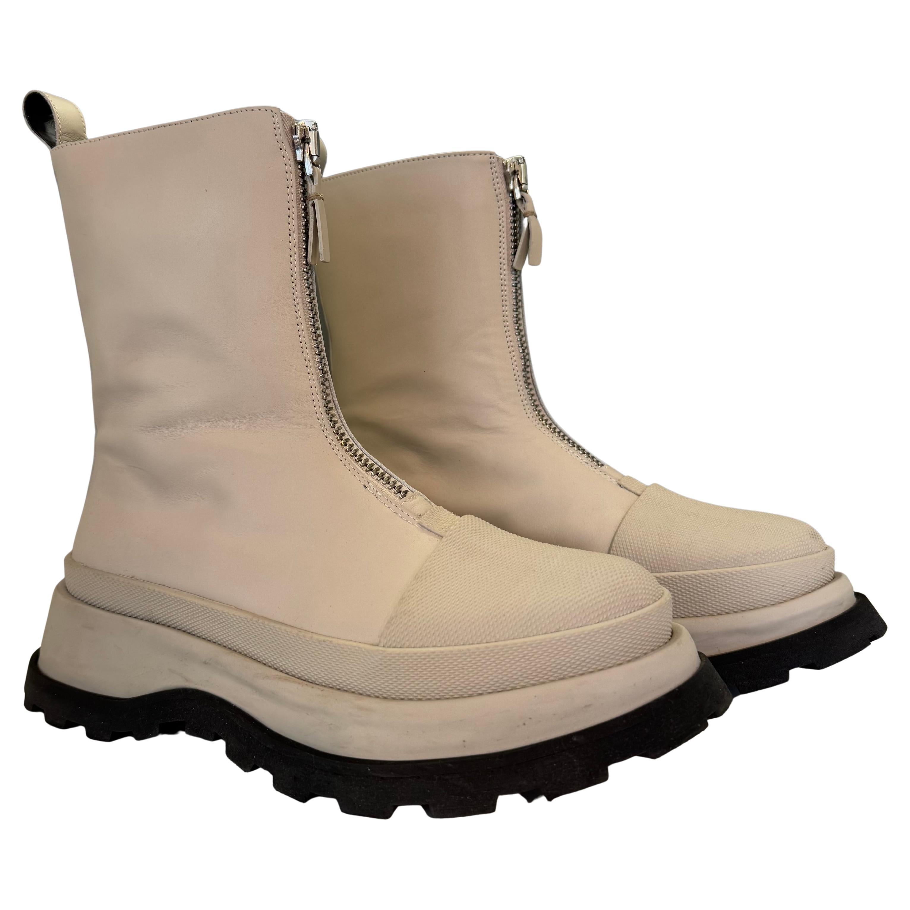 Jil Sander Sable Leather Boots IT 38 For Sale