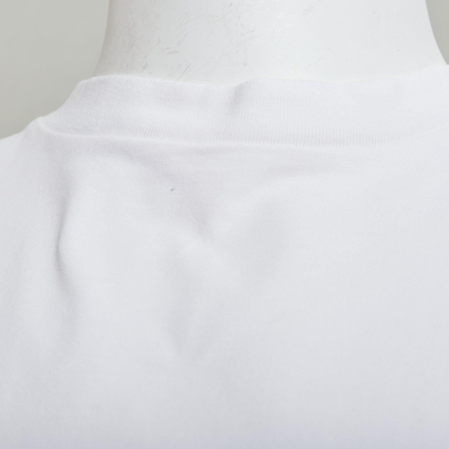 JIL SANDER Set di 3 tshirt girocollo in cotone bianco e nero con patch logo S in vendita 3