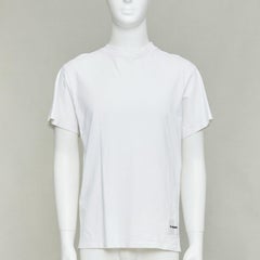 JIL SANDER Set of 3 white cotton black logo patch crew neck tshirt S