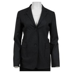 Jil Sander Single Breasted Blazer Size IT36 Gray Stretch Wool Jacket Sport Coat