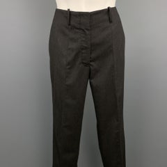 JIL SANDER Size 0 Charcoal Virgin Wool Straight Leg Dress Pants