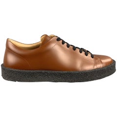 JIL SANDER Size 10 Whiskey Brown Leather Rubber Sole Lace Up Shoes