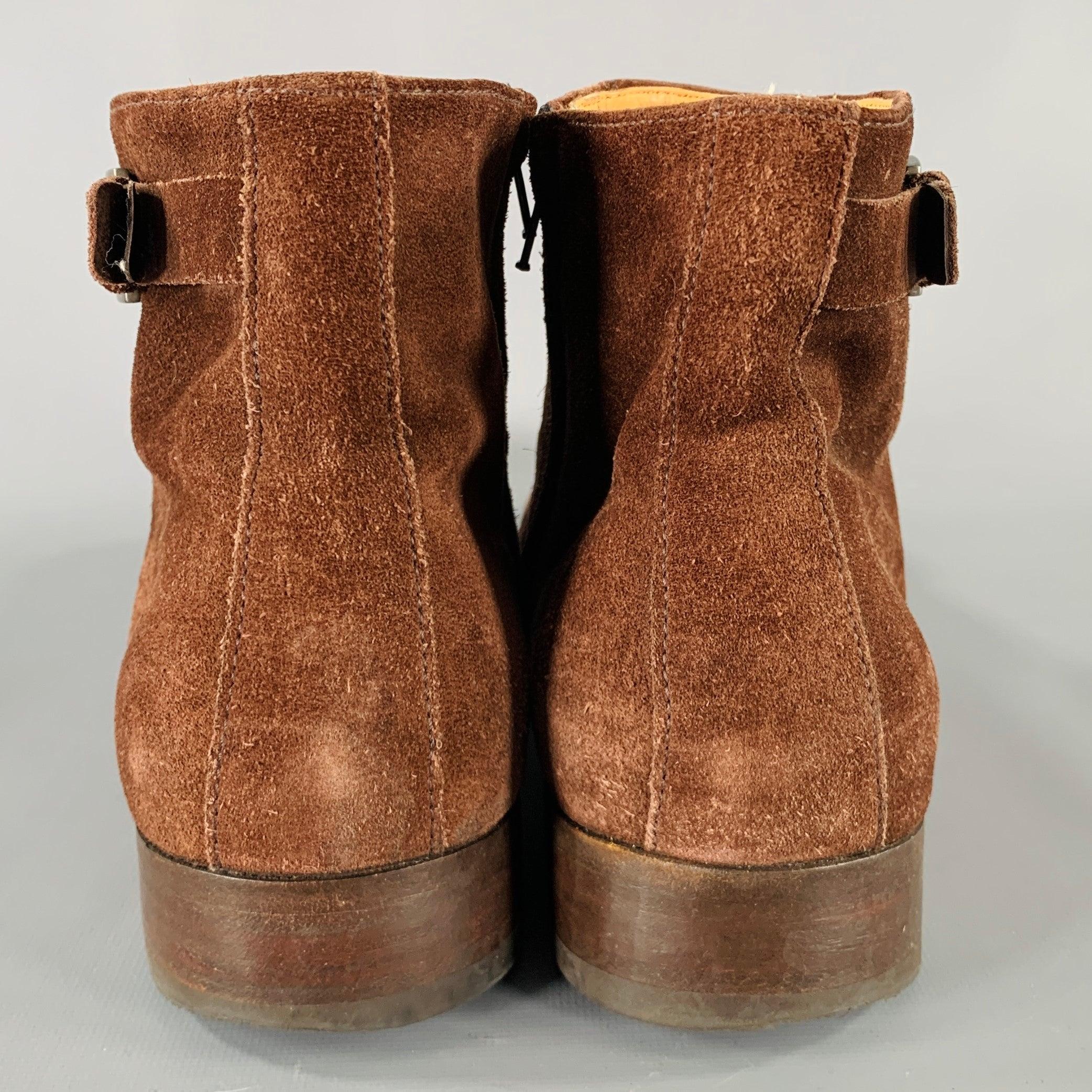 Marron JIL SANDER Taille 11 Bottes en daim à fermeture latérale Brown en vente