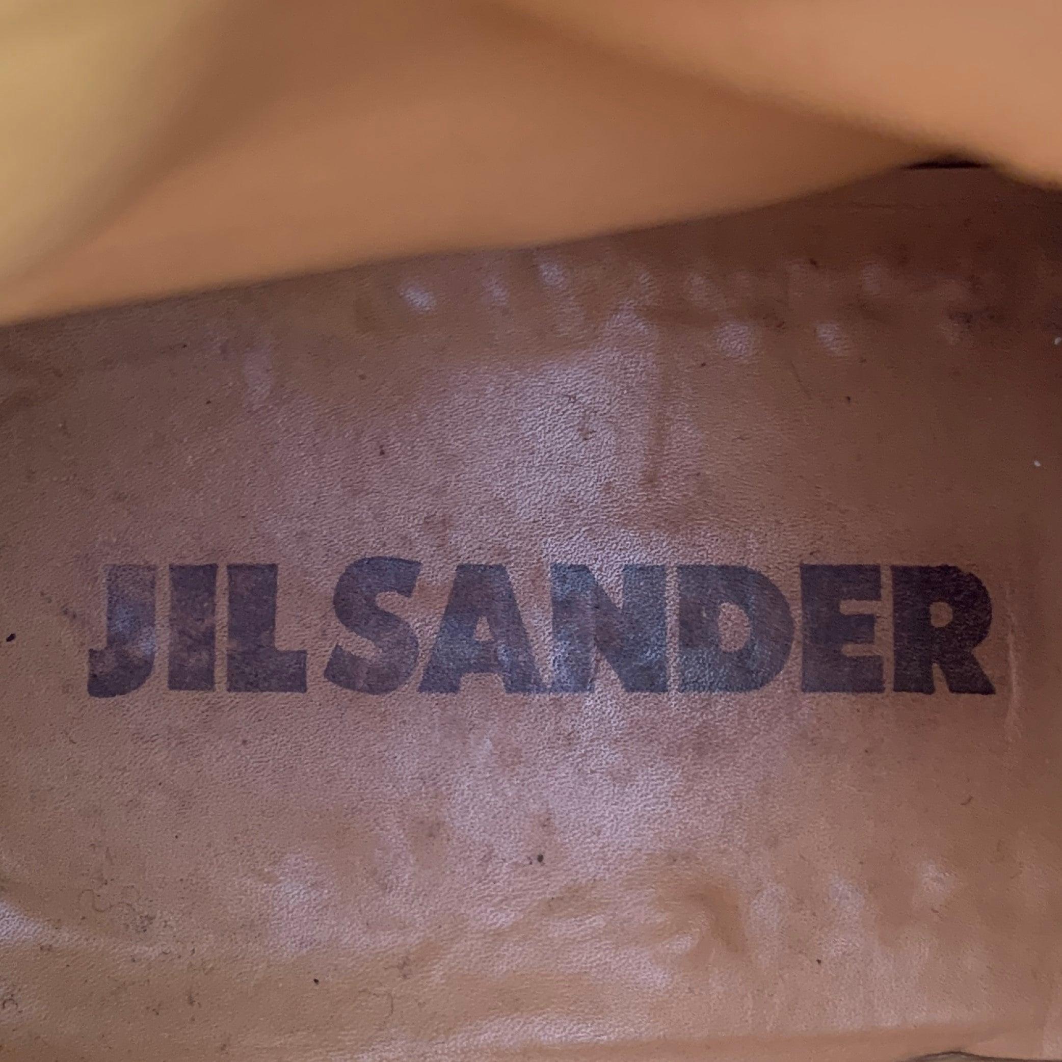 JIL SANDER Taille 11 Bottes en daim à fermeture latérale Brown en vente 2