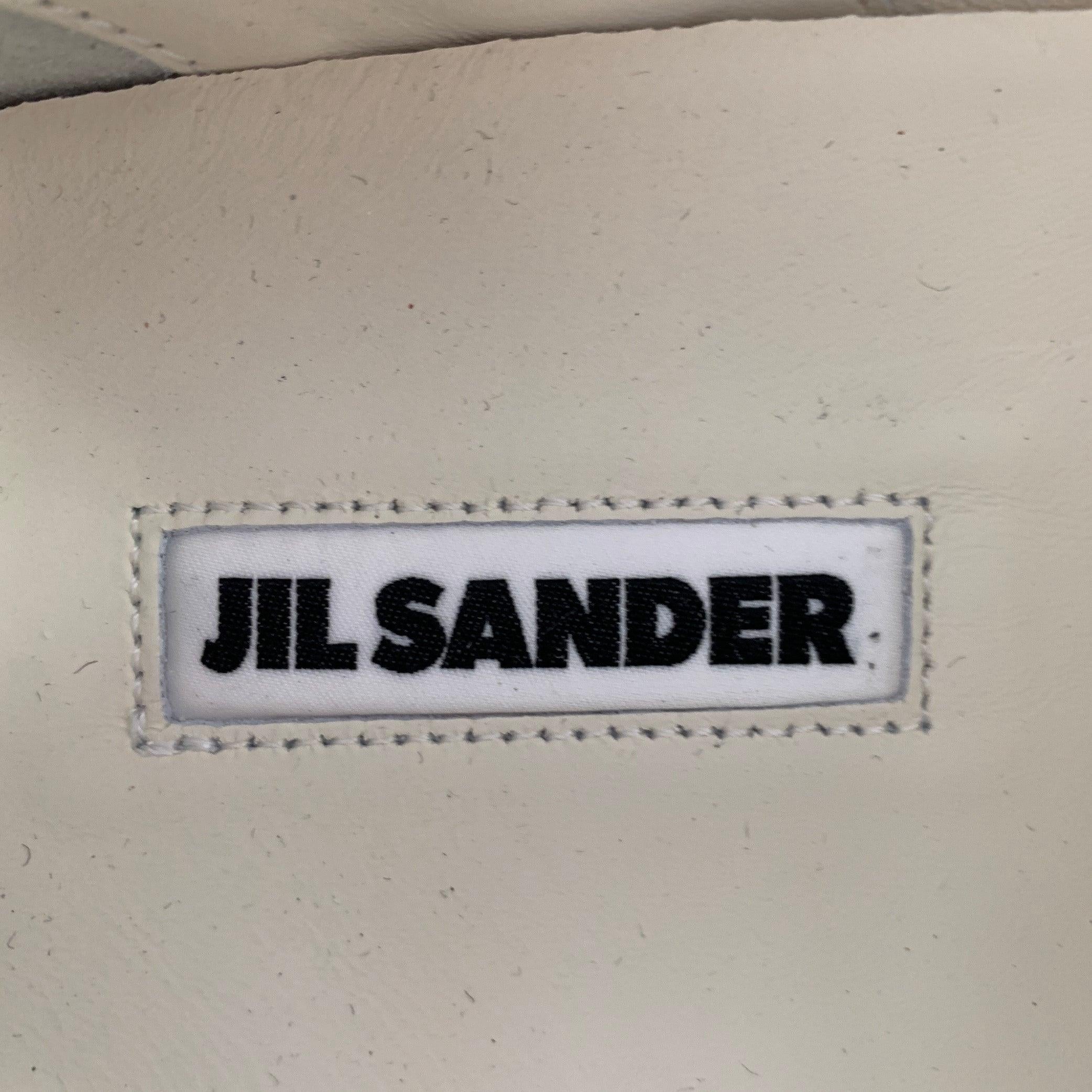 JIL SANDER Size 12 Natural Textured Suede Low Top Lace-Up Sneakers For Sale 2