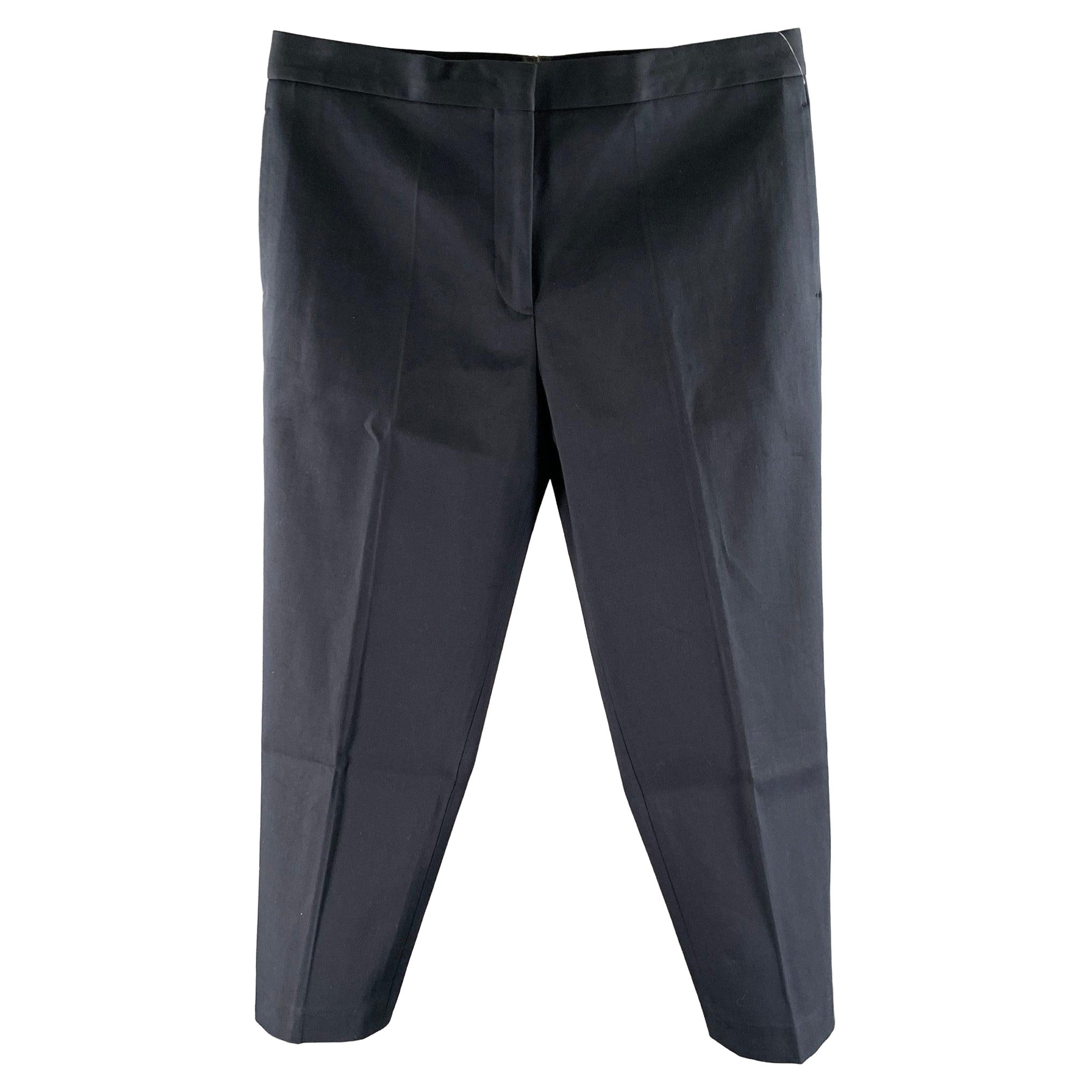 JIL SANDER Size 14  Navy Cotton Cropped Pants For Sale