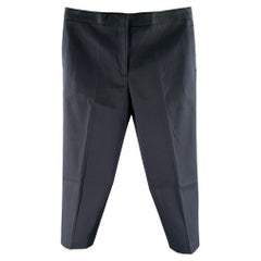 JIL SANDER Size 14 Navy Cotton Cropped Pants