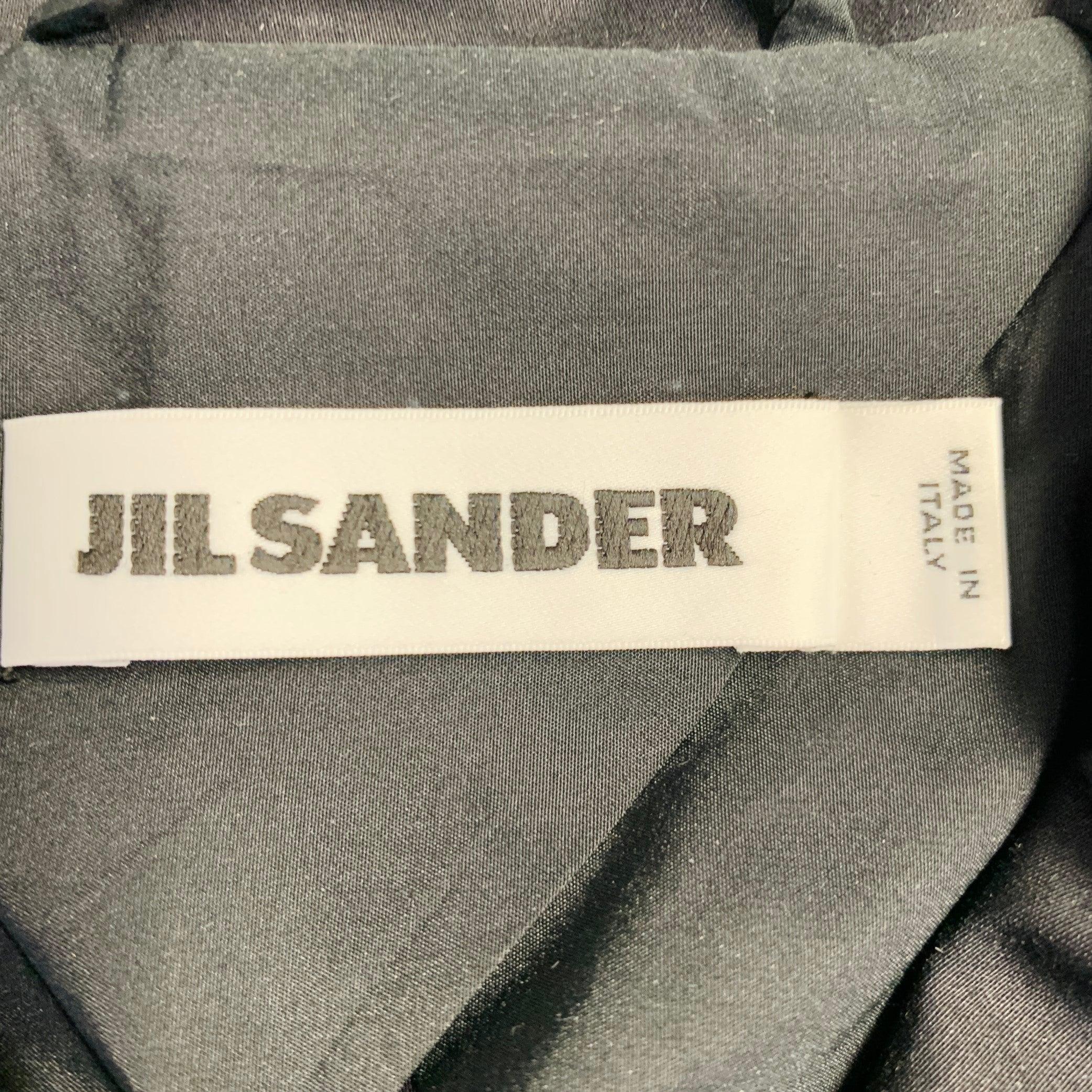 Women's JIL SANDER Size 2 Black Cotton Blend Button Up Jacket Blazer For Sale
