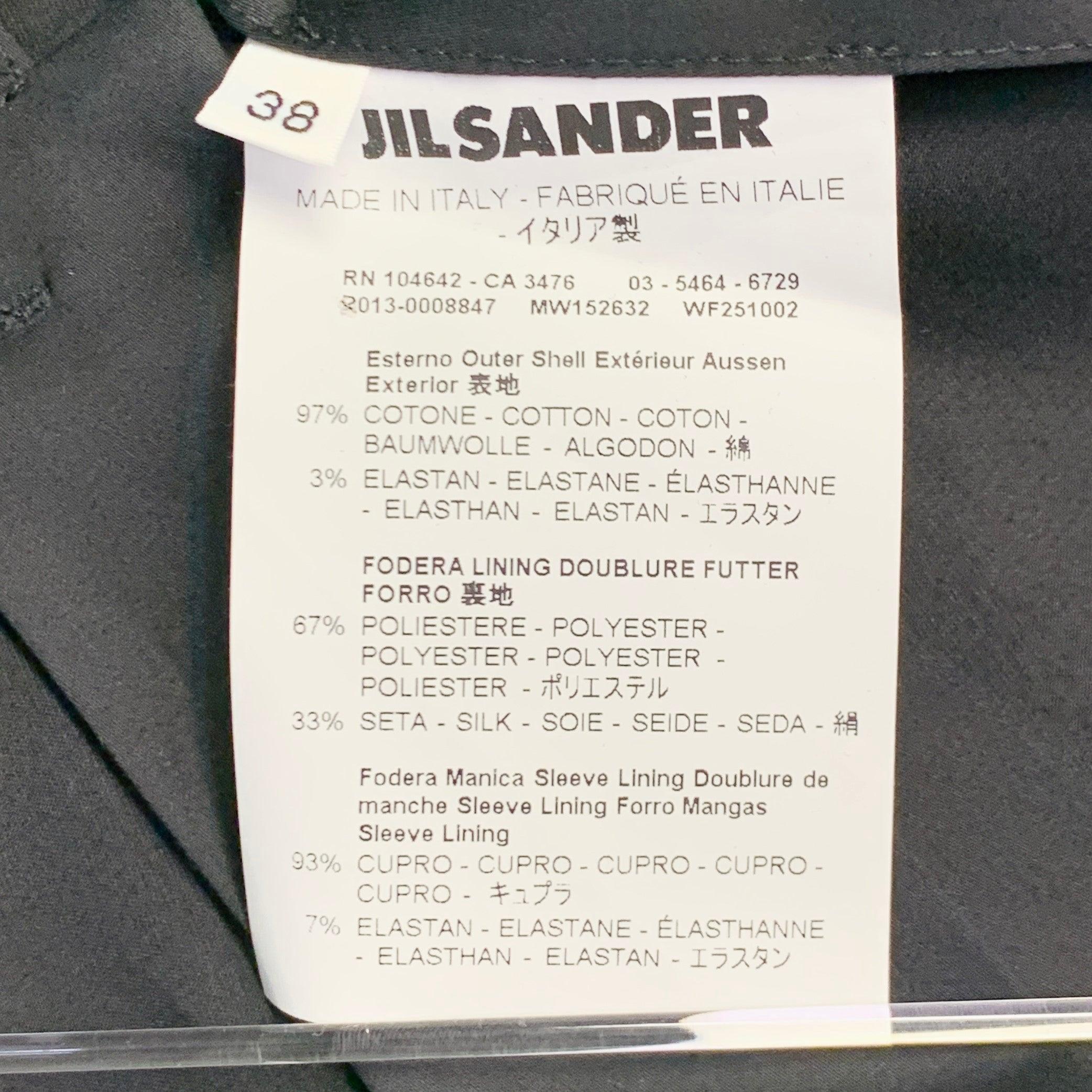 JIL SANDER Size 2 Black Cotton Blend Button Up Jacket Blazer For Sale 1