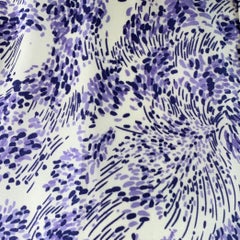 JIL SANDER Size 2 Purple White Cupro Silk Abstract Casual Top